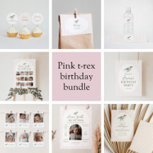 Classic Pink T Rex Tutu Girl Birthday Collection