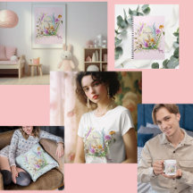 Spring Easter Egg bird flowers floral