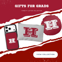 Crimson and White Varsity Letter Monogram Gifts
