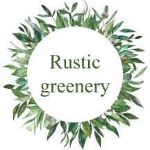 Rustic botanical green meadow plants foliage