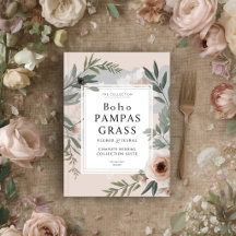 Complete Boho Pampas Grass Floral Wedding Suite