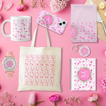 Cute Pink Flowers and Hearts Pattern