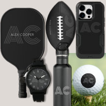 Modern Black and Gray Charcoal Monogram