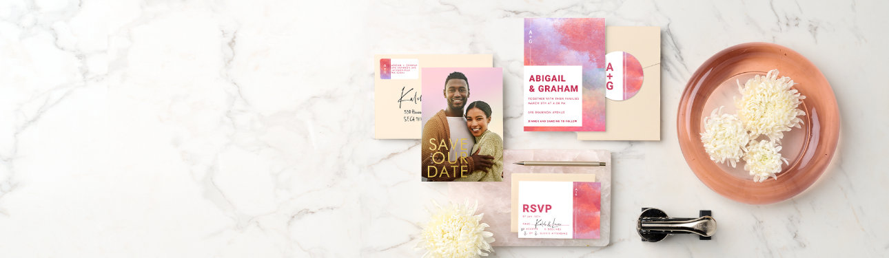 Shop Save the Dates, Stationery, Décor, and more! 