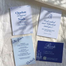 Cobalt Blue Coastal Chic Old Money Wedding Suite