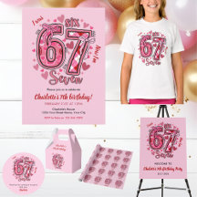 Six Seven 67 Meme Girls 7th Birthday 