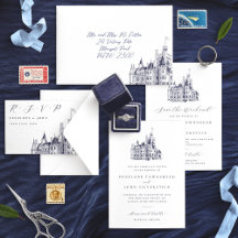 Castle Illustration Destination Wedding Suite