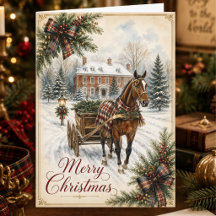 HORSE CHRISTMAS | TARTAN PLAID COUNTRY HOLIDAY