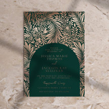 Elegant Floral Emerald and Rose Gold Wedding