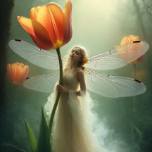 Ethereal Tulip Fairy in Enchanted Forest