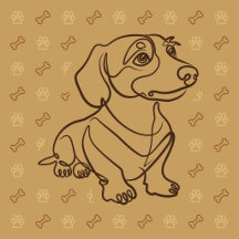 Dachshund Decorative Line Art Pattern