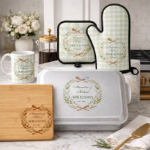 Personalized Green Gingham Newlywed Wedding