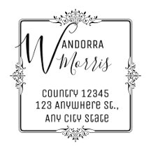 Custom Name and Address Stamp Modern Minimal Desig