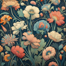 Navy blue poppy field