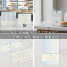Parisian Blue Stripes French Bakery Branding Suite