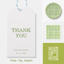 Hand-Drawn Green Gingham Party  Set | Casual Party
