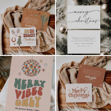 No Photo Holiday Cards