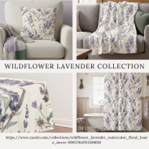 Wildflower Lavender Watercolor Floral Home Decor