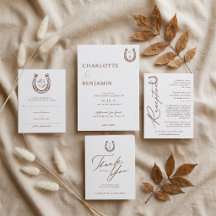 Western Horseshoe Monogram Letterpress Wedding