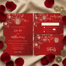 Magnolia Red Gold Chinese Wedding