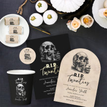 RIP to My Twenties Skull Whiskey Birthday Party