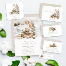 Boho Winter Bear Bearly Wait Holiday Baby Shower