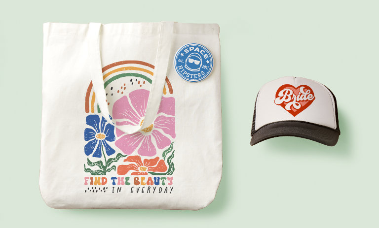 Browse our accessories to find customizable tote bags and more!