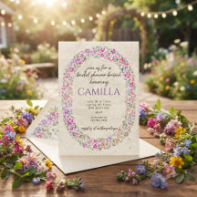 Delicate Wildflower Bridal Shower Invitation