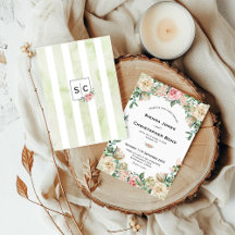 Vintage Creamy Rose Watercolor Florals
