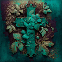 Eternal Faith: A Timeless Verdigris Cross