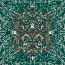 Victorian Filigree Emerald Floral Bed & Bath