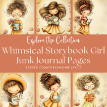 Whimsical Storybook Girl Junk Journal Pages
