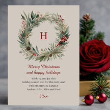 Winter Botanical Christmas Elegant Watercolor