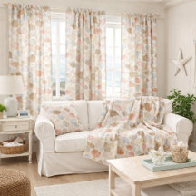 Soft Coastal Seashell Beach Pattern Home Decor