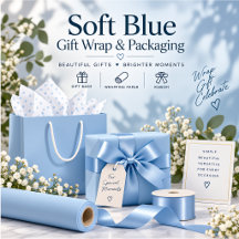 Soft Blue Gift Wrap & Packaging