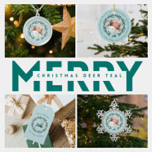 "Merry Christmas, Deer" in Teal