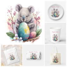 Easter Floral Watercolor Koala