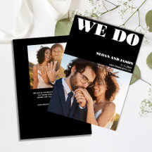 Simplistic Minimalist Black White Save the Dates