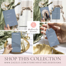 Dusty Blue Botanical Wedding Minimalist