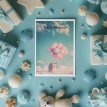 Cute hedgehog with balloons