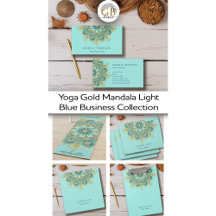 Yoga Gold Mandala Light Blue Business Collection