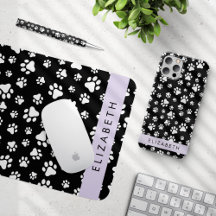 White Paws Pattern, Purple - Home Decor Collection