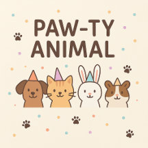 Paw-ty Animal Cute Pet Birthday Party 