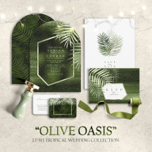Olive Oasis Palm Leaves Wedding Collection