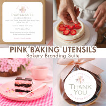 Pink Baking Utensils Bakery Branding Suite