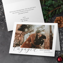 Engaged Christmas minimal holiday  photo cards
