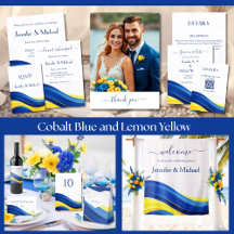 Cobalt Blue and Lemon Yellow Wedding Collection