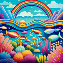 Colorful Underwater Under the Rainbow Collection