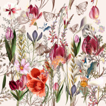 Bright spring field. Romantic pattern