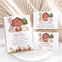 Farm Animals, Red Barn Baby Shower Collection